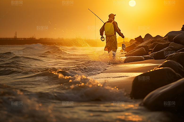 海边赶海高清落潮摄影图