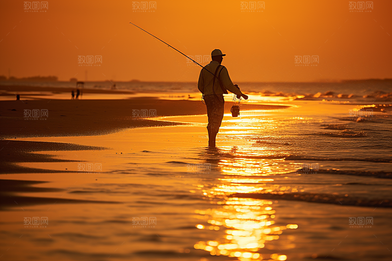 海边赶海渔获海货摄影图