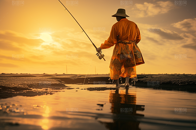 海边赶海海货海滩摄影图
