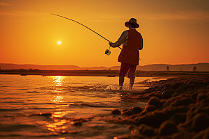 海边赶海海滩落潮摄影图