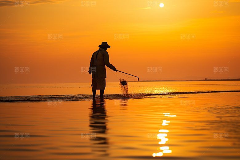 海边赶海滩涂海货摄影图