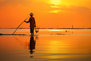 海边赶海落潮海货摄影图
