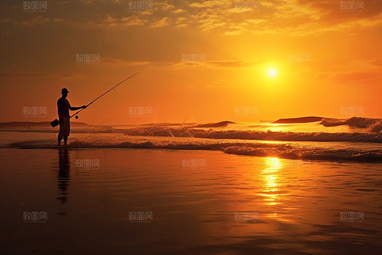 海边赶海清晨海货摄影图