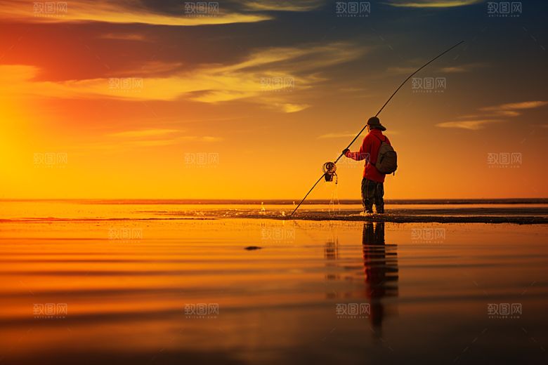 海边赶海海货捕捞摄影图