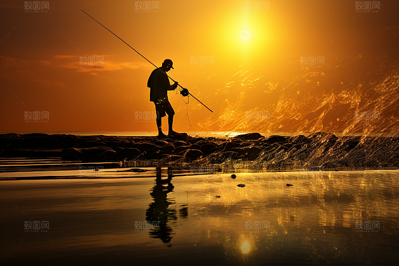 海边赶海海滩海货摄影图