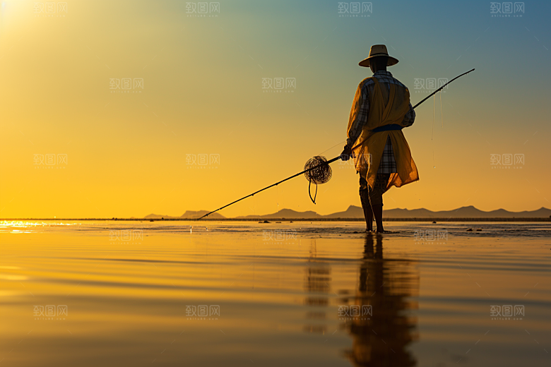 海边赶海礁石海货摄影图