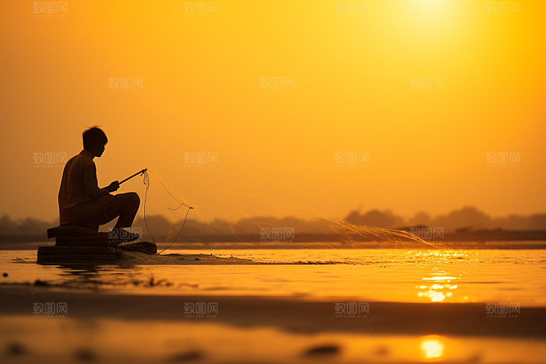 海边赶海高清潮汐摄影图