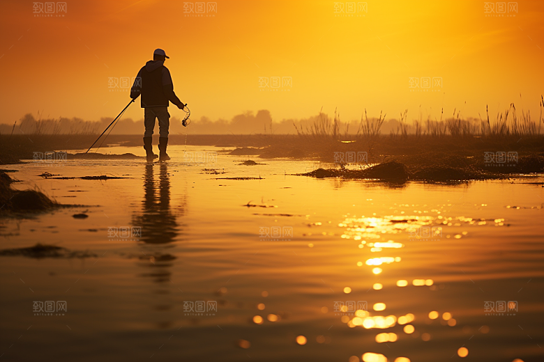 海边赶海潮汐海滩摄影图