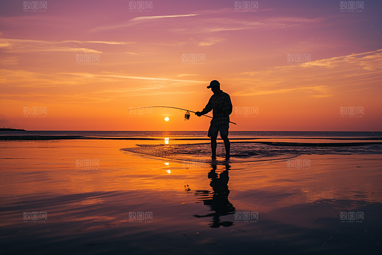 海边赶海落潮海货摄影图