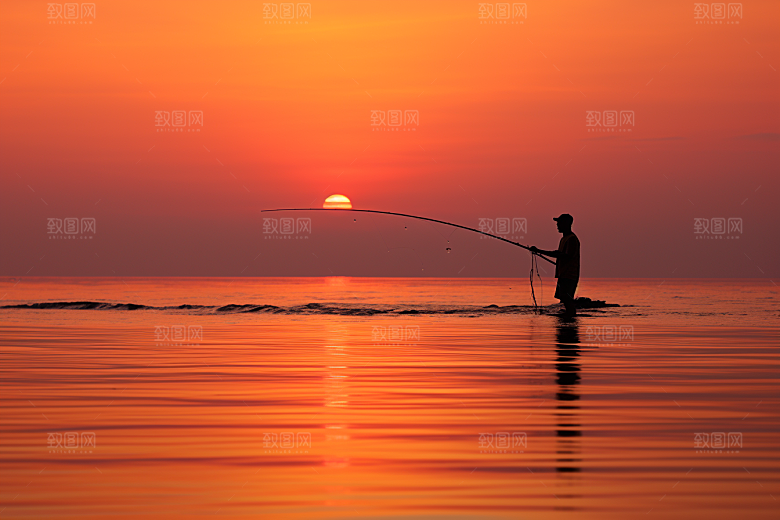 海边赶海黎明高清摄影图