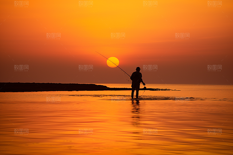 海边赶海渔获落潮摄影图