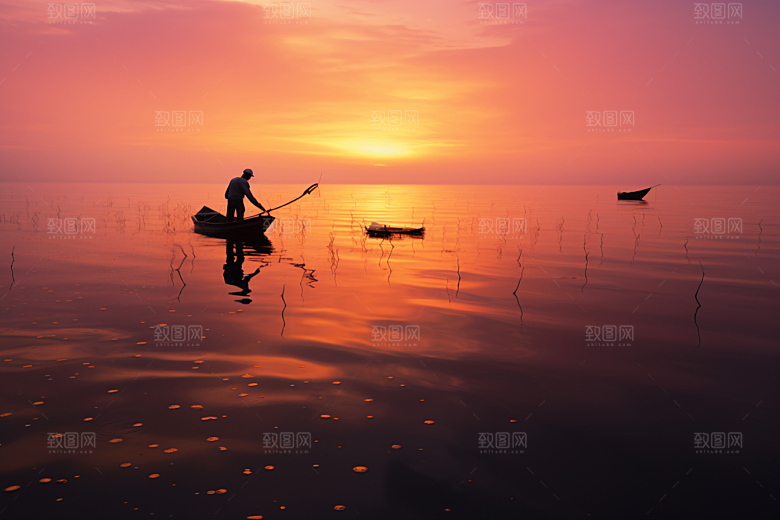 海边赶海渔获海货摄影图
