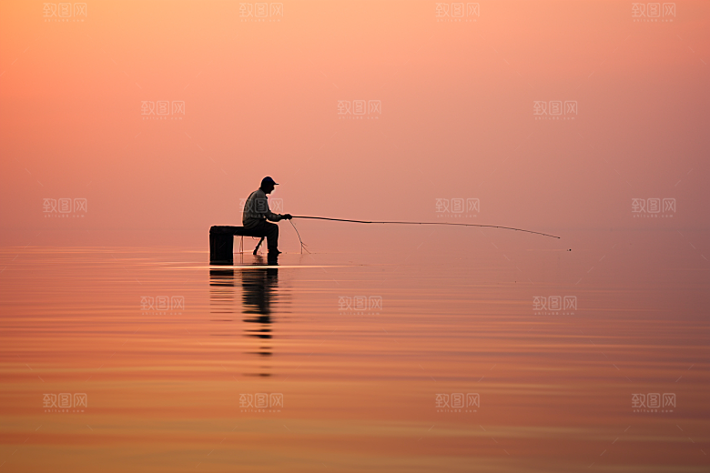 海边赶海潮汐渔获摄影图