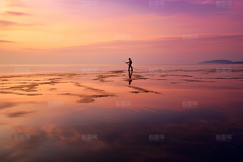 海边赶海高清渔获摄影图