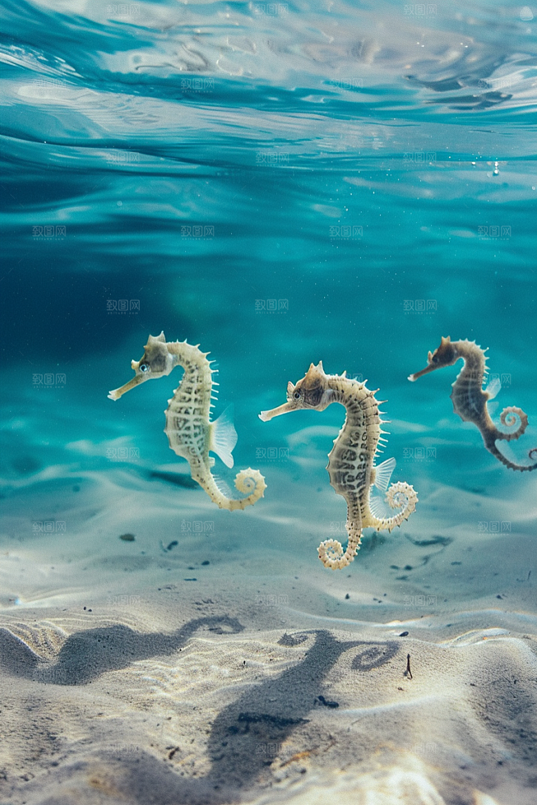 海马大海保护动物素材