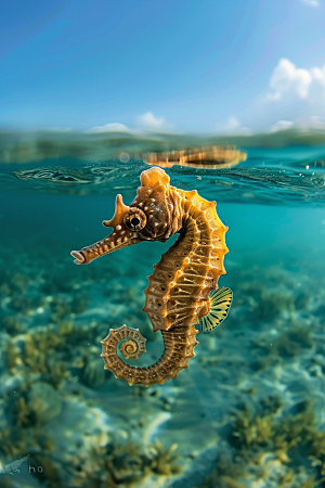 海马海底保护动物素材