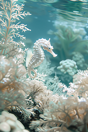 海马保护环境珊瑚礁素材
