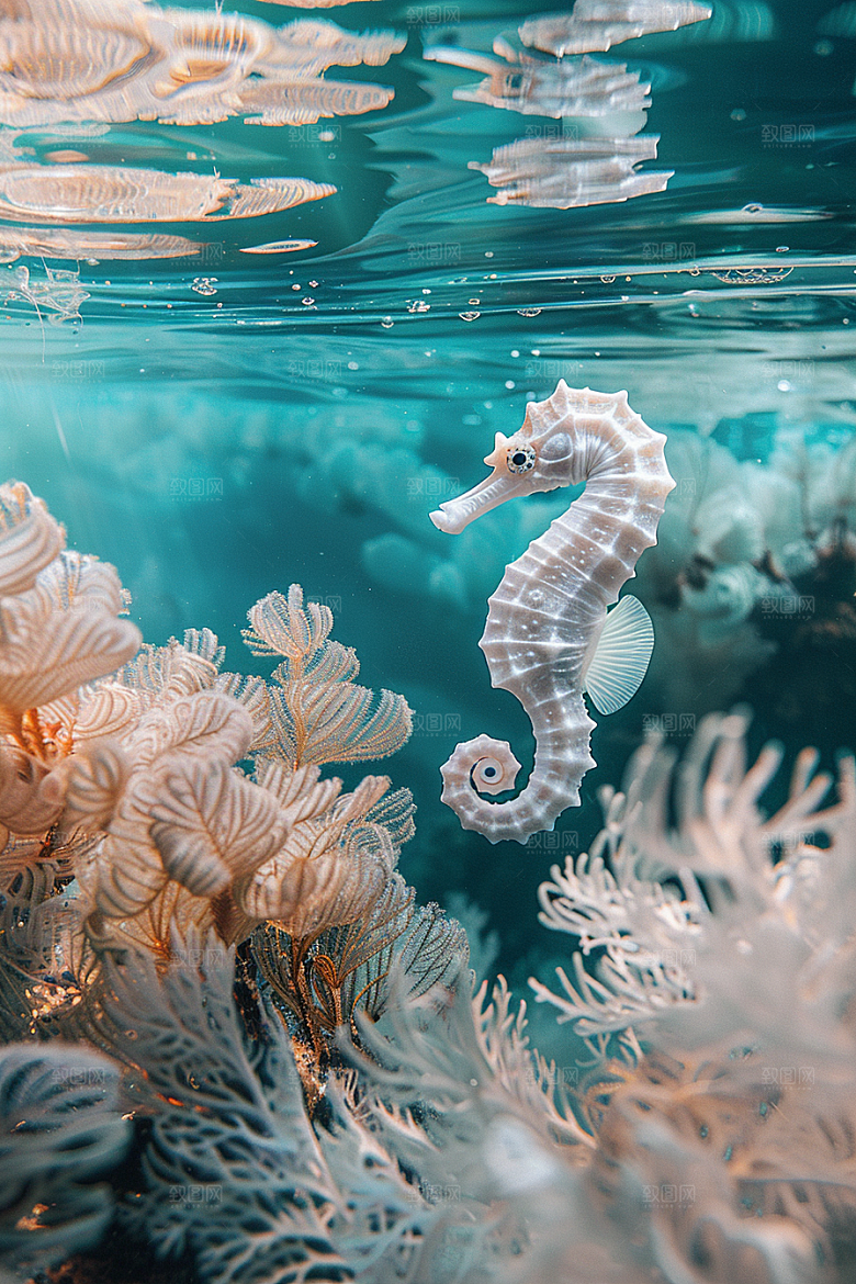 海马珊瑚礁生态素材