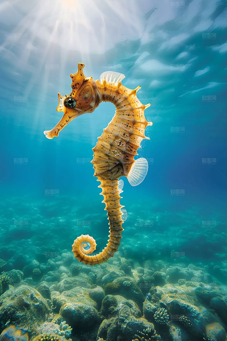海马珊瑚礁生态素材