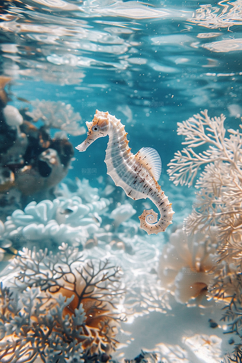 海马珊瑚礁保护动物素材