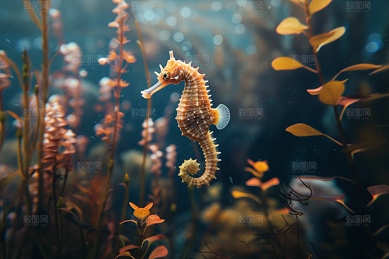 海马珊瑚礁自然素材