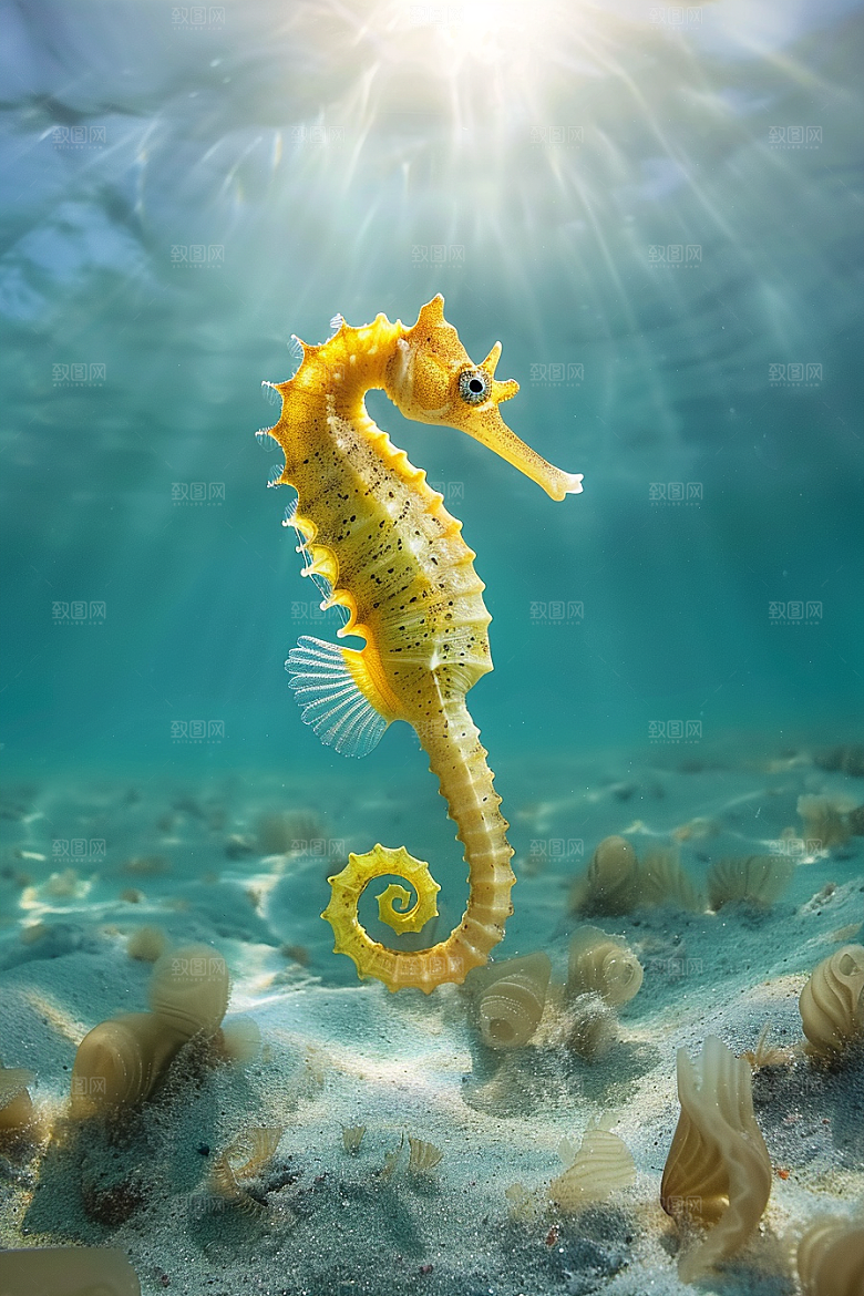 海马大海保护动物素材