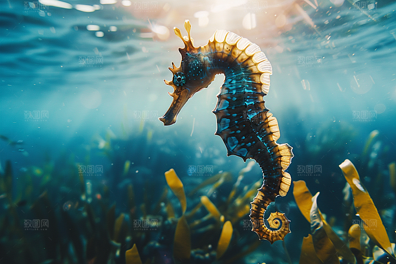 海马珊瑚礁生态素材