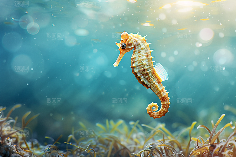 海马珊瑚礁生态素材