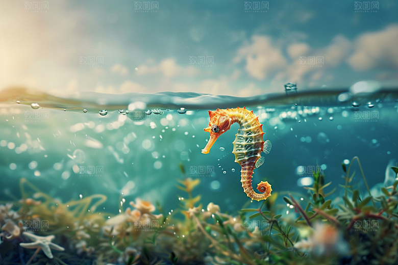 海马珊瑚礁环保素材