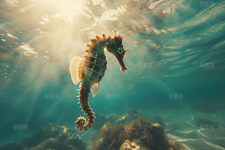 海马保护动物大海素材