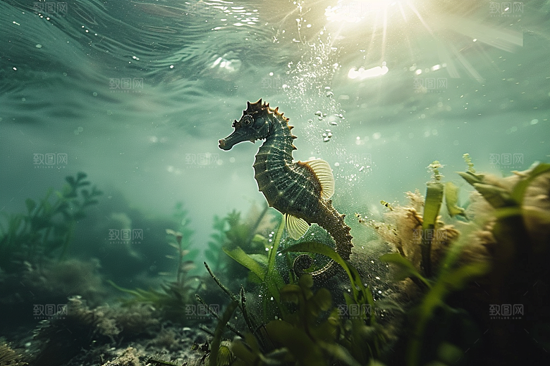 海马保护动物大海素材