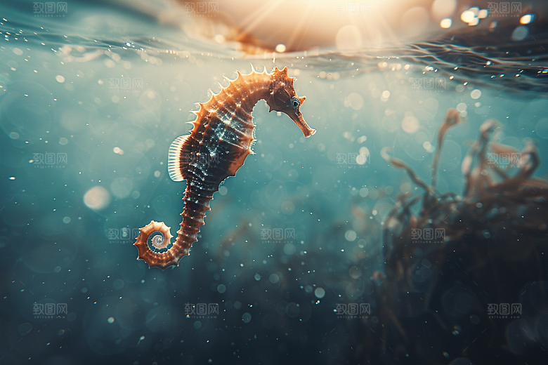 海马保护动物大海素材