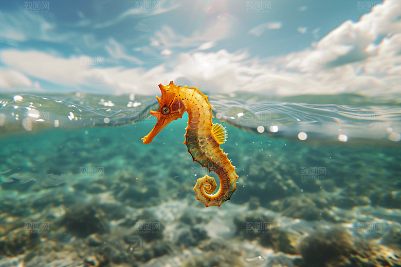 海马珊瑚礁海洋生物素材