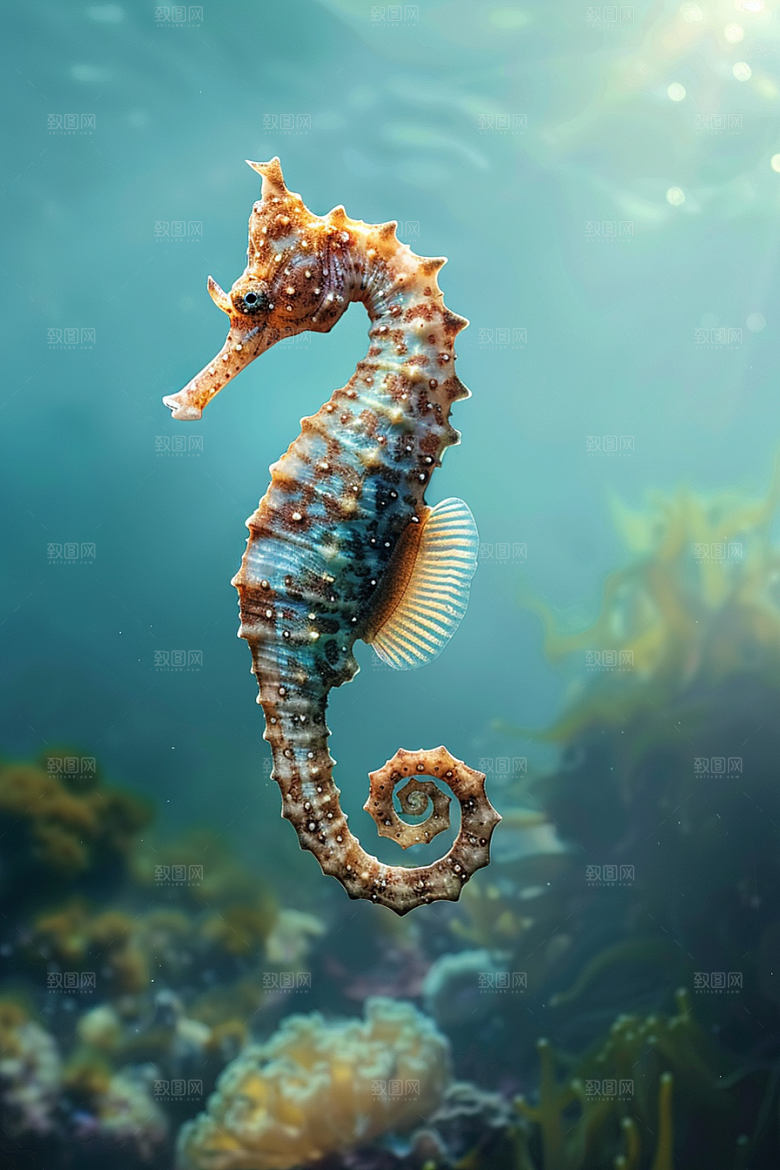 海马保护动物海底素材