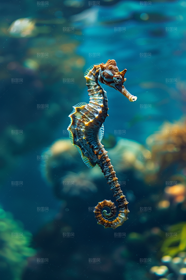 海马保护环境珊瑚礁素材