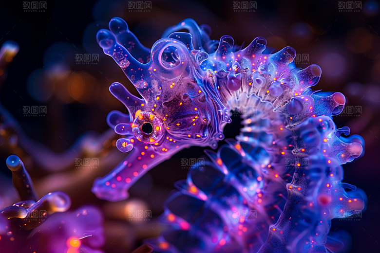 海马珊瑚礁生态素材
