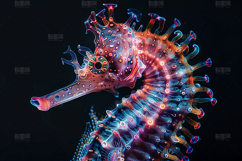 海马珊瑚礁生态素材
