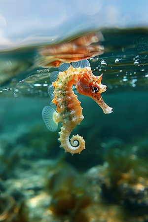 海马保护环境海底素材