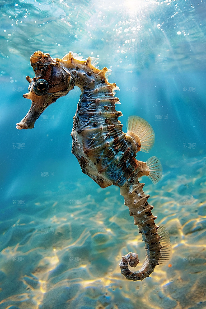 海马保护动物大海素材
