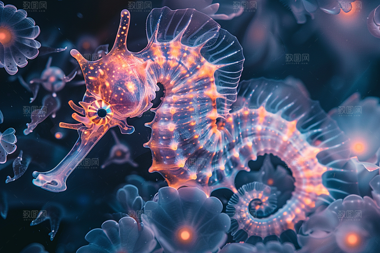 海马保护环境珊瑚礁素材