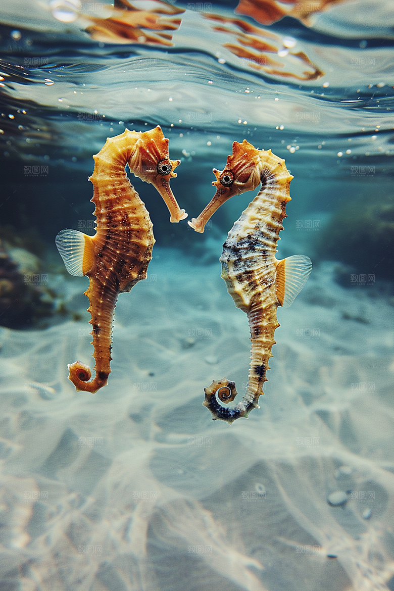 海马珊瑚礁海洋生物素材
