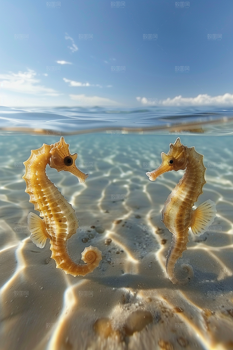 海马大海保护动物素材