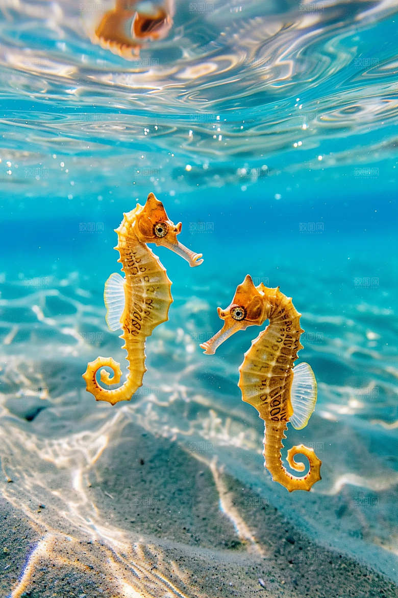 海马大海珊瑚礁素材