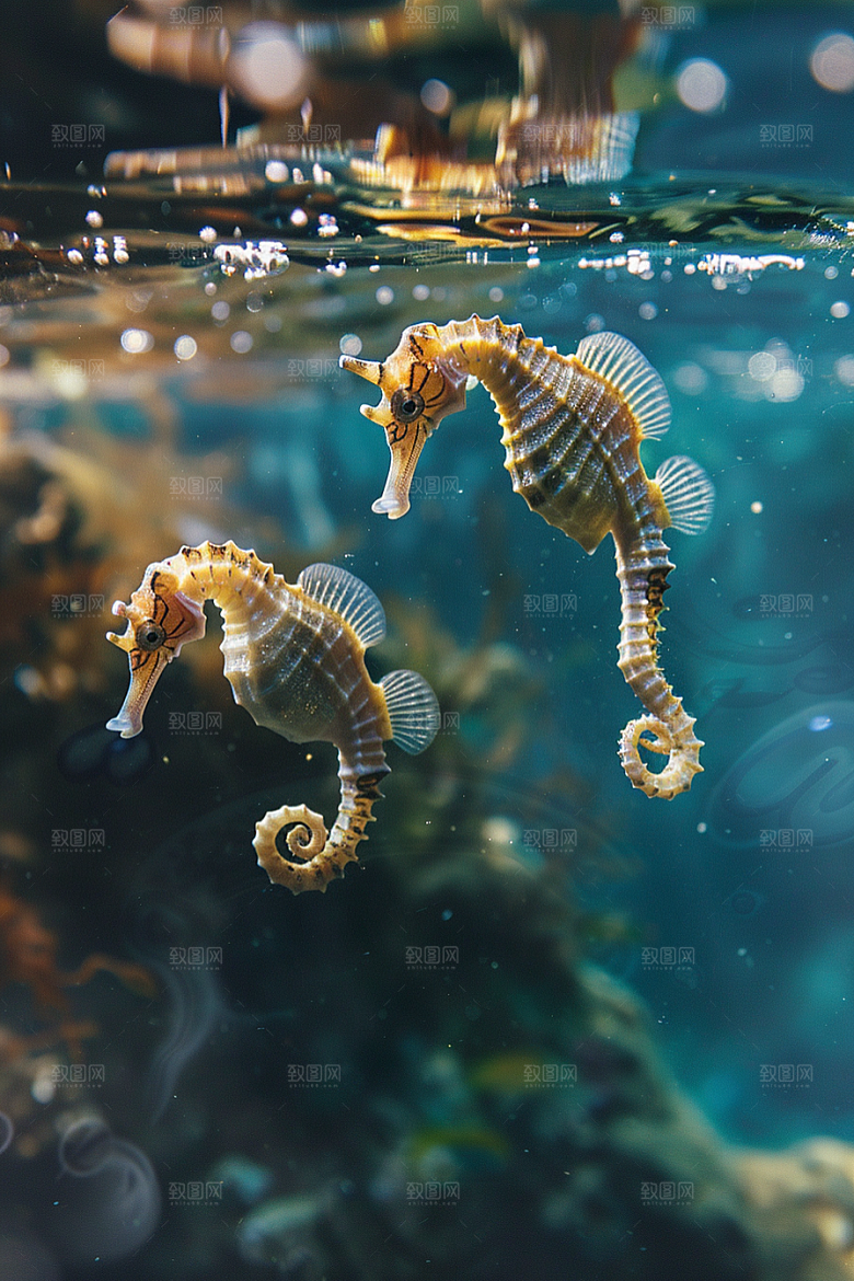 海马珊瑚礁生态素材