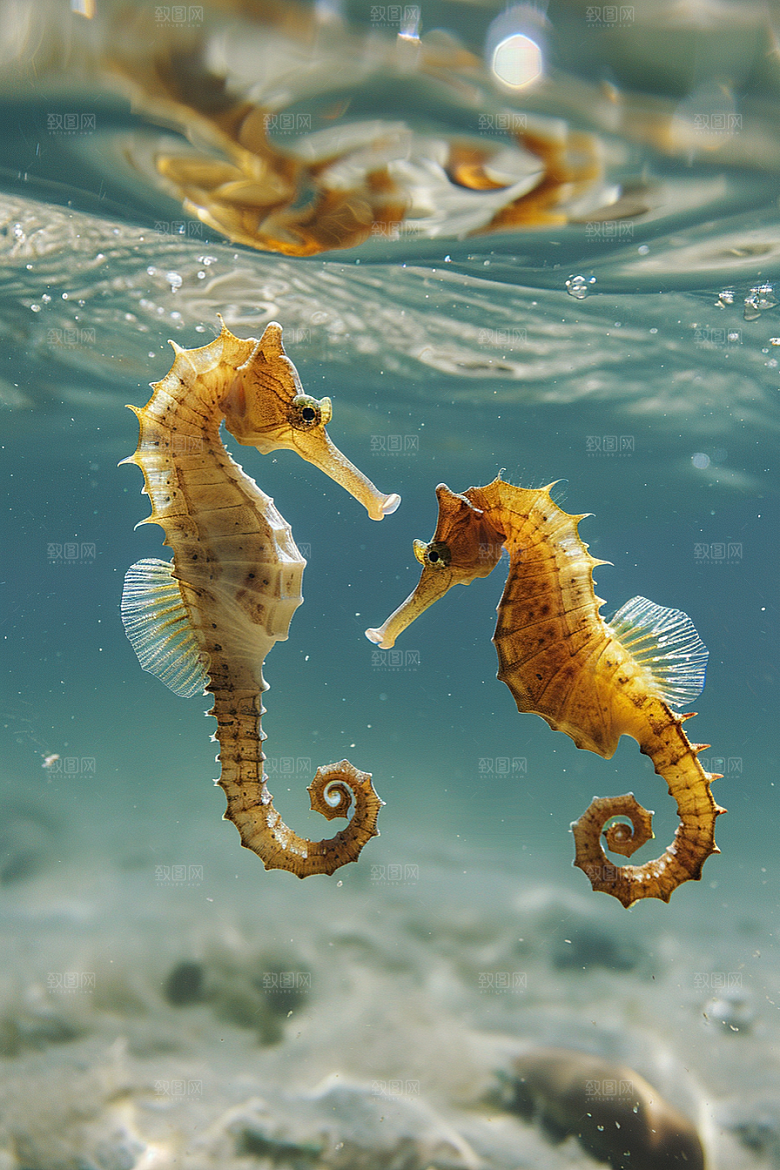 海马珊瑚礁生态素材