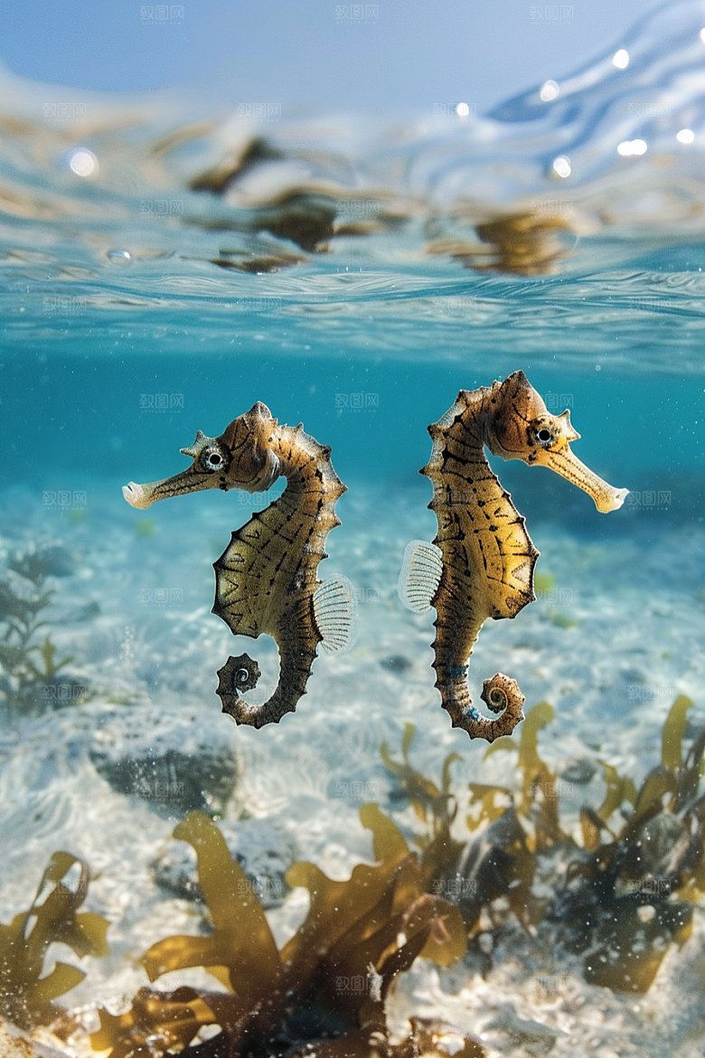 海马海底珊瑚礁素材
