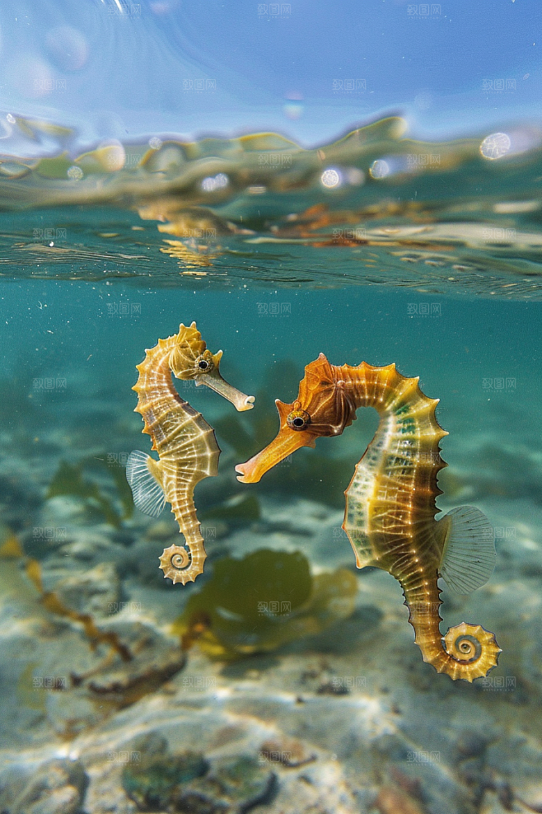 海马大海保护环境素材