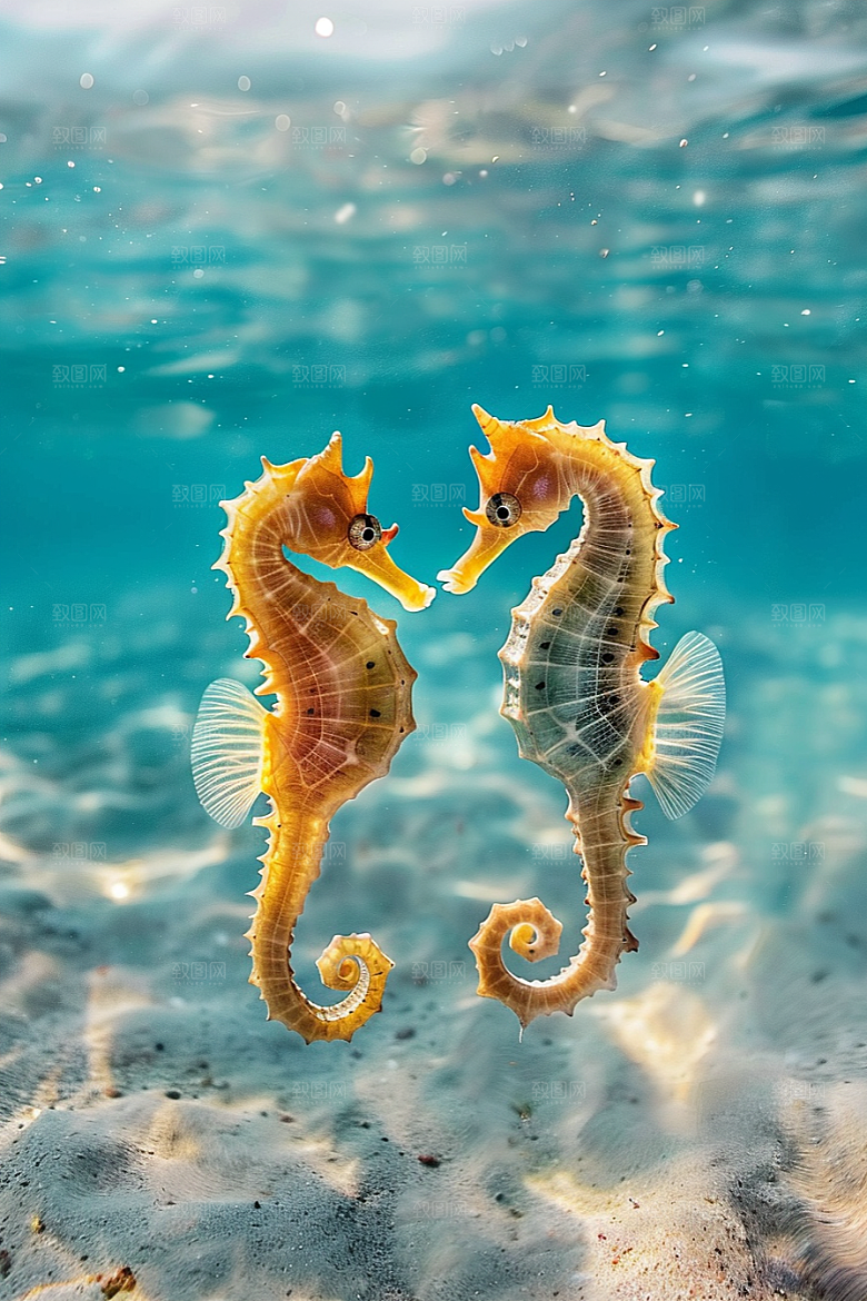 海马珊瑚礁自然素材
