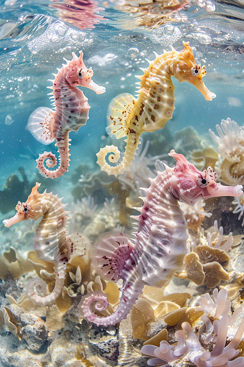 海马珊瑚礁海洋生物素材