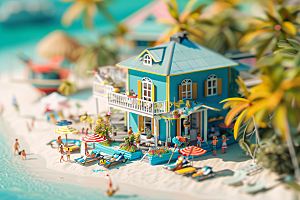 C4D海滩3D自然模型